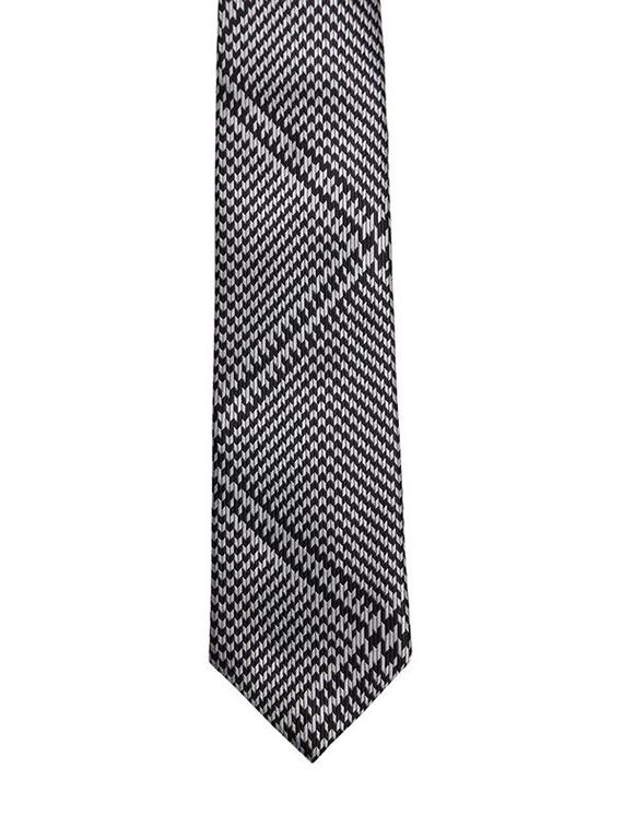 black microfiber tie with pocket square and lapel pin - 15584770 - Zoom Image - 3