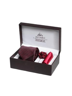 maroon microfiber tie with pocketsquare and lapelpin - 15584776 - Standard Image - 5