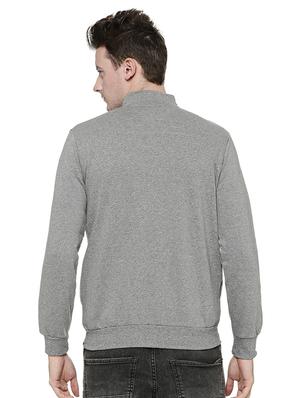 grey solid casual jacket - 15584943 - Standard Image - 3