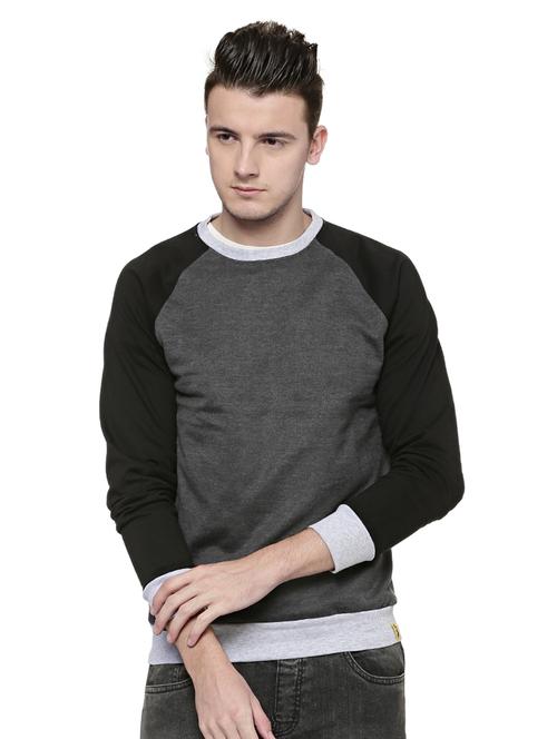 grey cotton raglan sweatshirt - 15584970 - Standard Image - 1