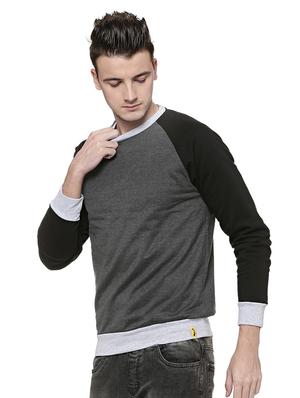 grey cotton raglan sweatshirt - 15584970 - Standard Image - 2