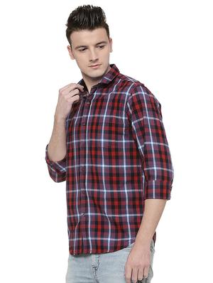 red cotton casual shirt - 15585077 - Standard Image - 2