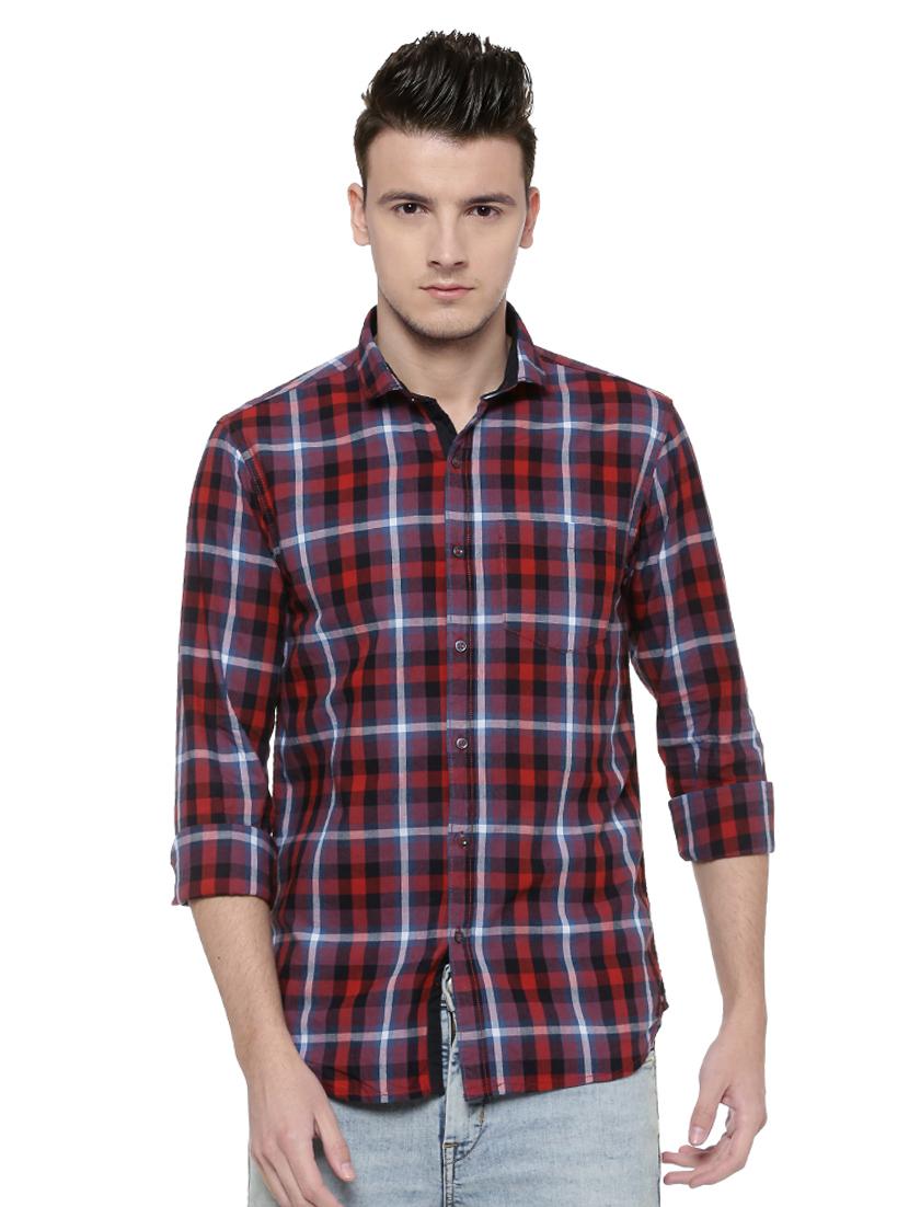 red cotton casual shirt - 15585077 - Zoom Image - 1