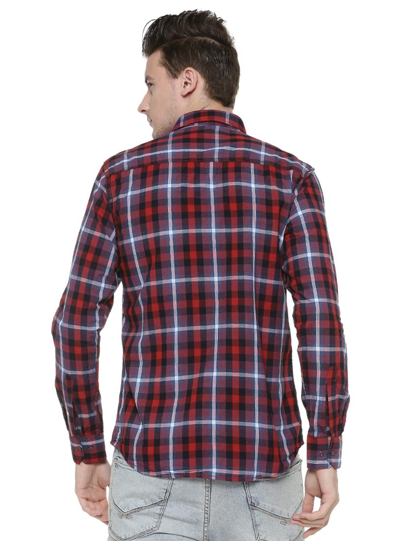 red cotton casual shirt - 15585077 - Zoom Image - 3