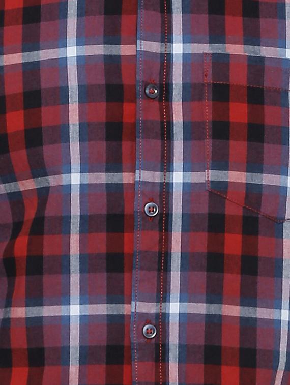 red cotton casual shirt - 15585077 - Zoom Image - 4