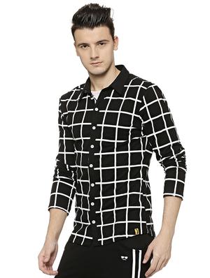 black checkered casual shirt - 15585082 - Standard Image - 2