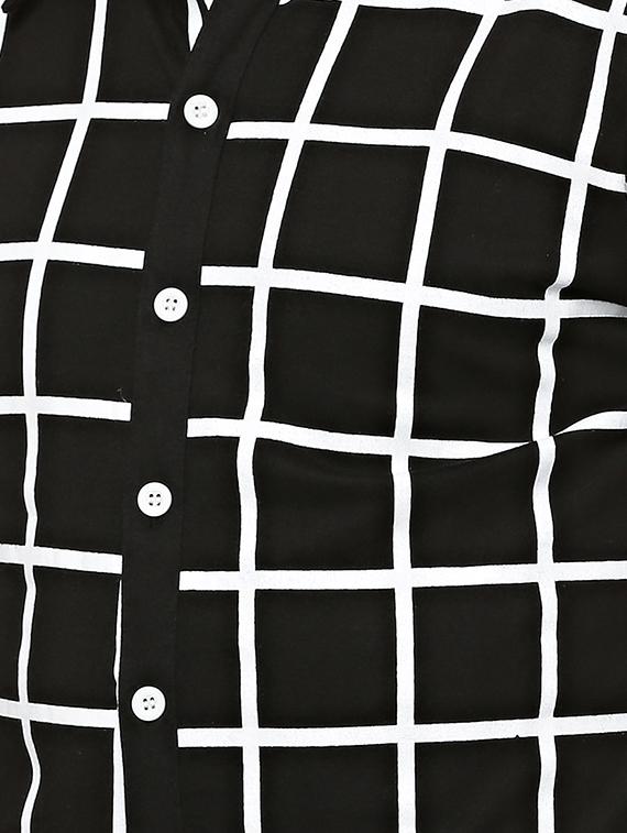 black checkered casual shirt - 15585082 - Zoom Image - 4