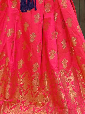 banarasi silk flared lehenga with contrast dupatta - 15585399 - Standard Image - 4