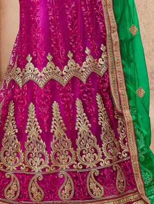 gold zari embroidered a-line lehenga - 15585412 - Standard Image - 3