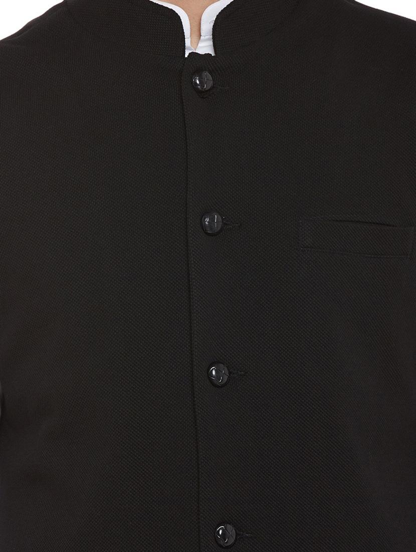 black cotton nehru jacket - 15585971 - Zoom Image - 5