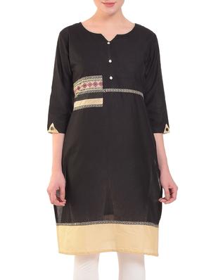 Straight patch work kurta - 15586314 - Standard Image - 1