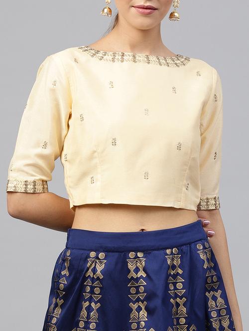 sequined chanderi silk blouse - 15586867 - Very Small Image - 1