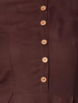 flared solid button down kurta - 15587409 - Standard Image - 4