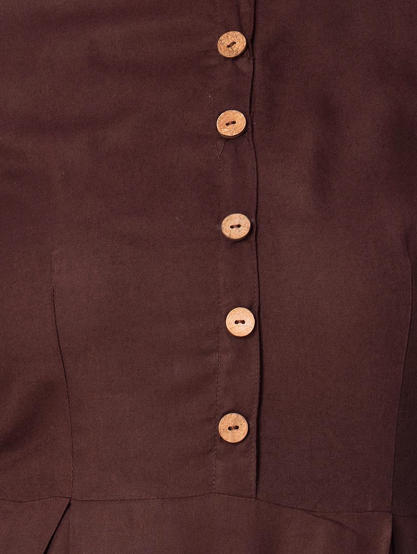 flared solid button down kurta - 15587409 - Zoom Image - 4