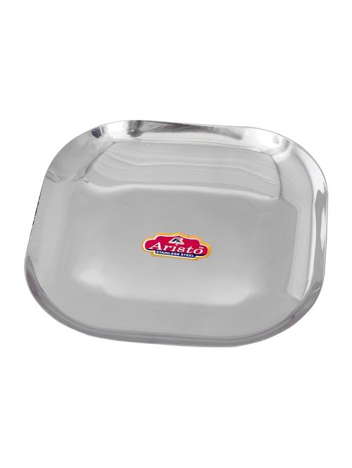 Square Steel Dinner Plates / Thali - 2 Pcs Set-20.5 cm - 15587541 - Standard Image - 1