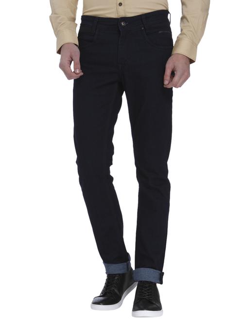blue cotton blend plain jeans - 15587971 - Standard Image - 1