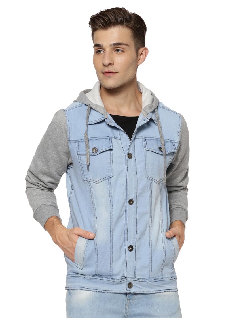 blue cotton casual jacket - 15590305 - Zoom Image - 1