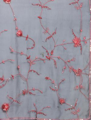 floral aari embroidered saree with blouse - 15590985 - Standard Image - 4