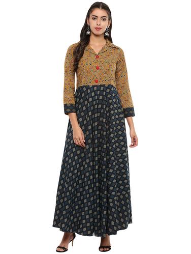 A-line long printed kurta - 15591050 - Very Small Image - 1