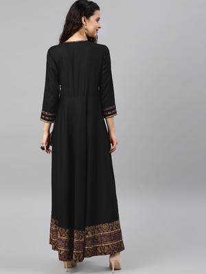 angrakha fringes long ethnic dress - 15591051 - Standard Image - 3
