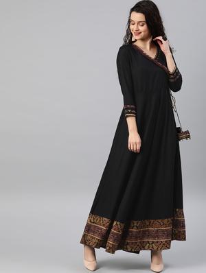angrakha fringes long ethnic dress - 15591051 - Standard Image - 4
