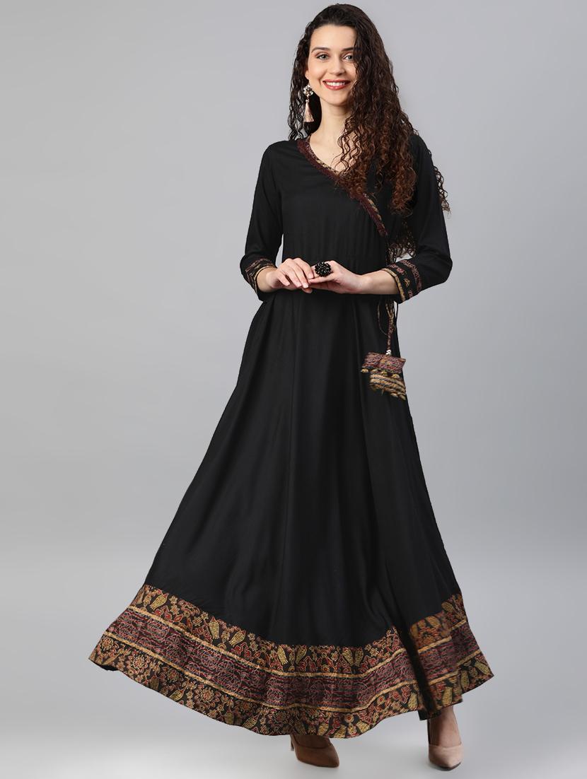 angrakha fringes long ethnic dress - 15591051 - Zoom Image - 1
