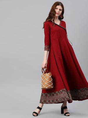 angrakha fringes long ethnic dress - 15591052 - Standard Image - 4