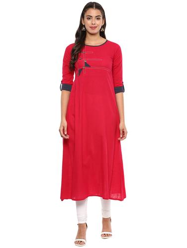 Patch work a-line kurta - 15591060 - Very Small Image - 1