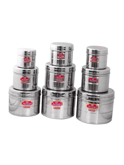 Steel Container 9 Pcs Storage Jar Set RT 0.5 to 3.8 Litres - 15591326 - Standard Image - 1