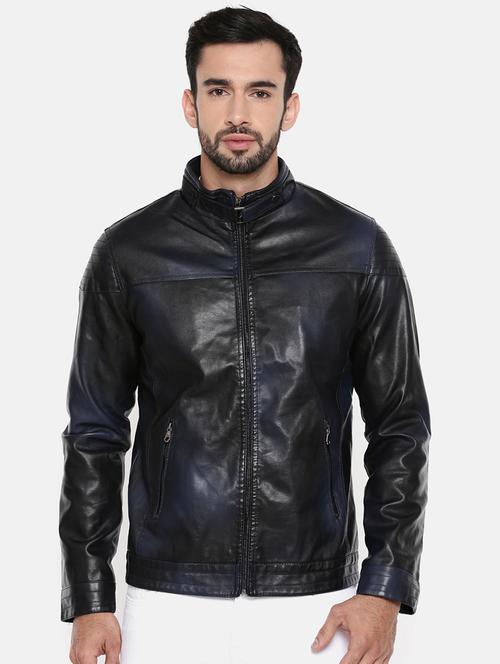 black leather biker jacket - 15601746 - Standard Image - 1