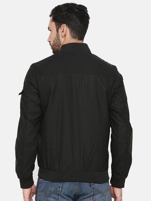black polyester casual jacket - 15601757 - Standard Image - 3