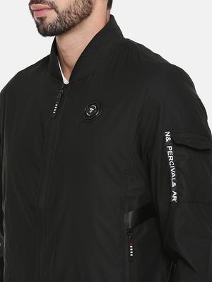 black polyester casual jacket - 15601757 - Standard Image - 5