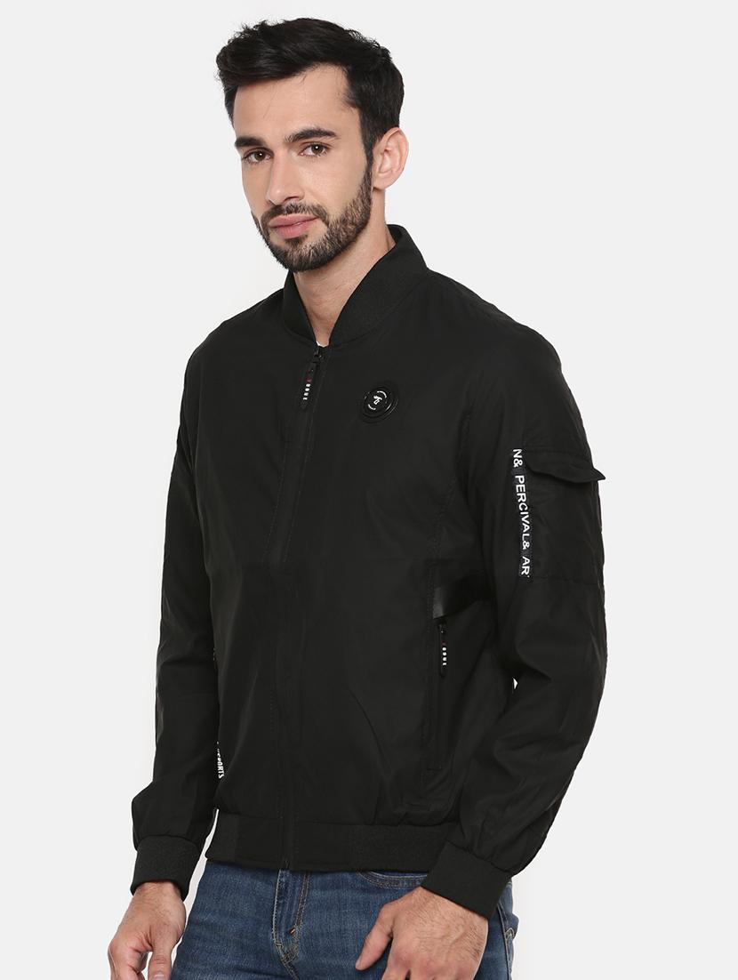 black polyester casual jacket - 15601757 - Zoom Image - 2