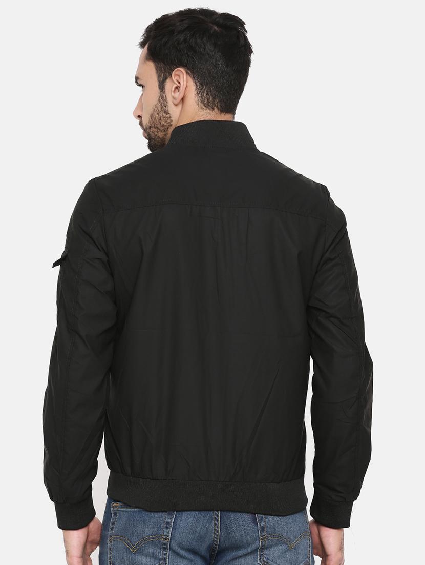 black polyester casual jacket - 15601757 - Zoom Image - 3