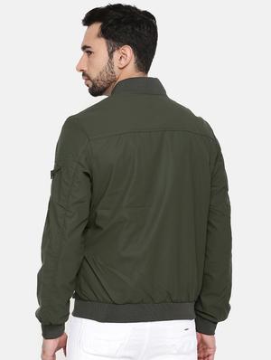 green polyester casual jacket - 15601758 - Standard Image - 3