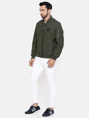 green polyester casual jacket - 15601758 - Standard Image - 4