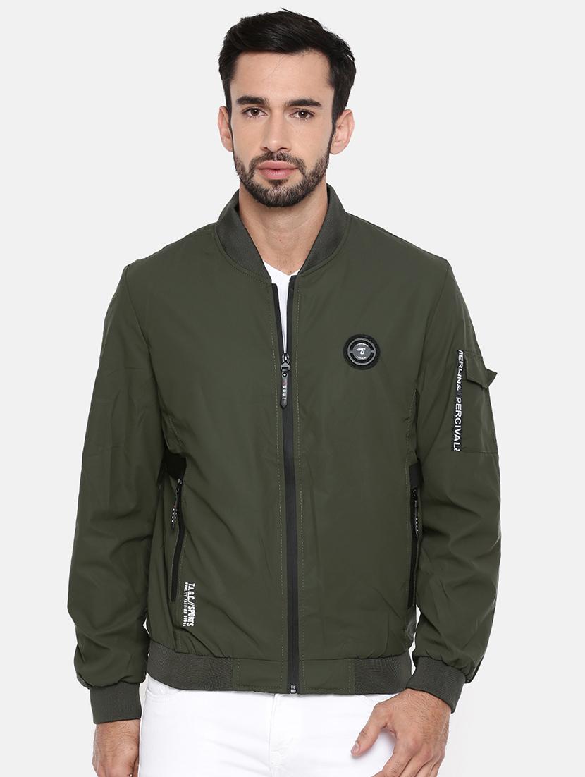 green polyester casual jacket - 15601758 - Zoom Image - 1