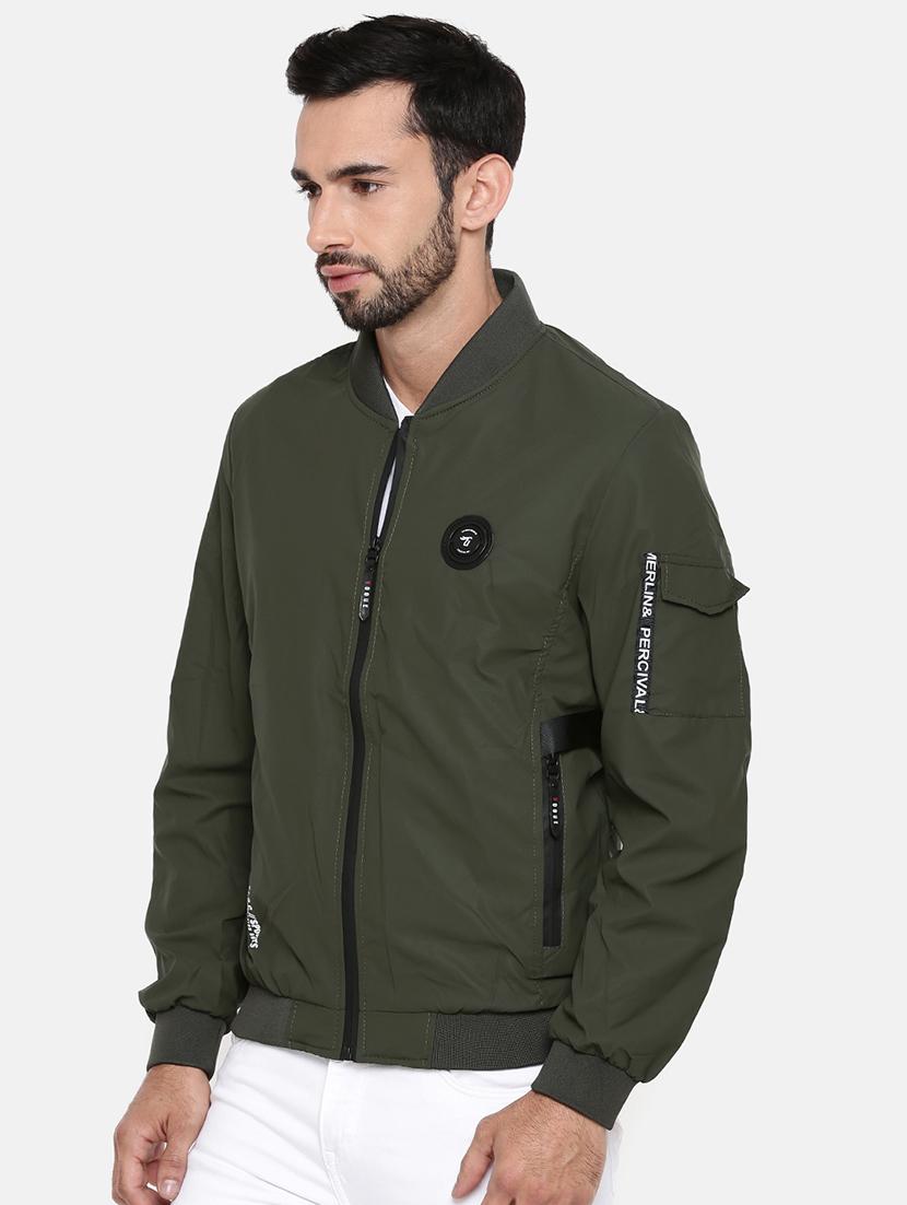 green polyester casual jacket - 15601758 - Zoom Image - 2