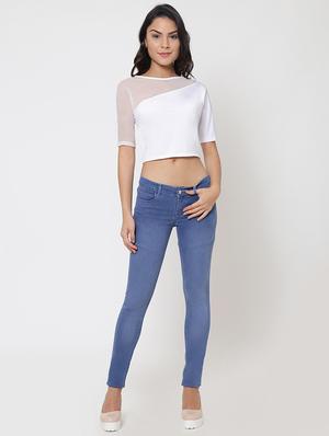 sheer paneled crop top - 15603952 - Standard Image - 4