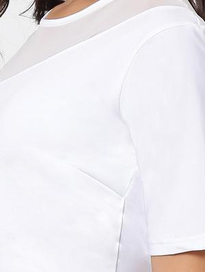 sheer paneled crop top - 15603952 - Standard Image - 5