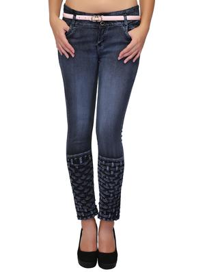 basket weave stone wahsed jeans - 15604535 - Standard Image - 1