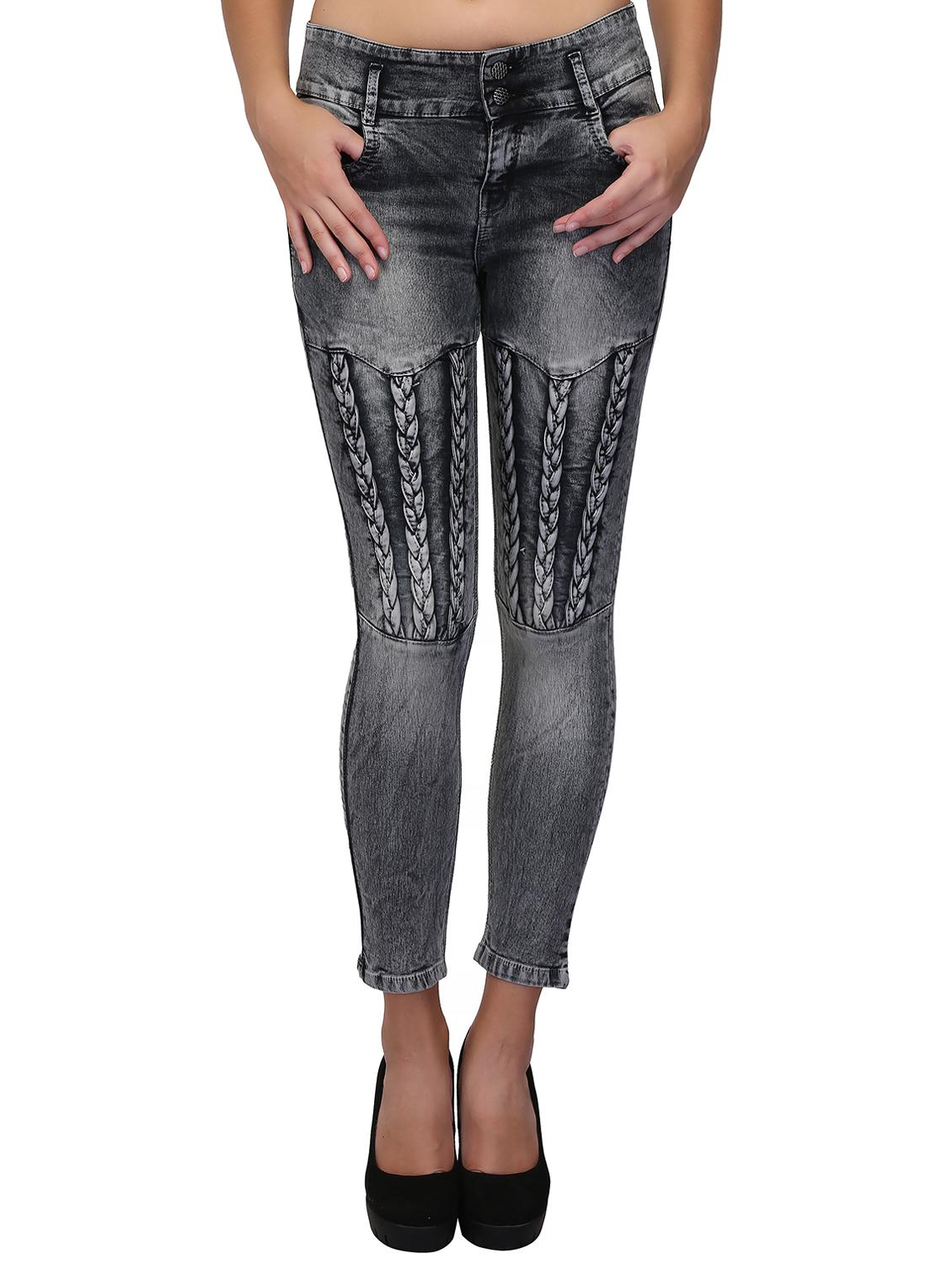 braid weave stone washed jeans - 15604538 - Zoom Image - 1