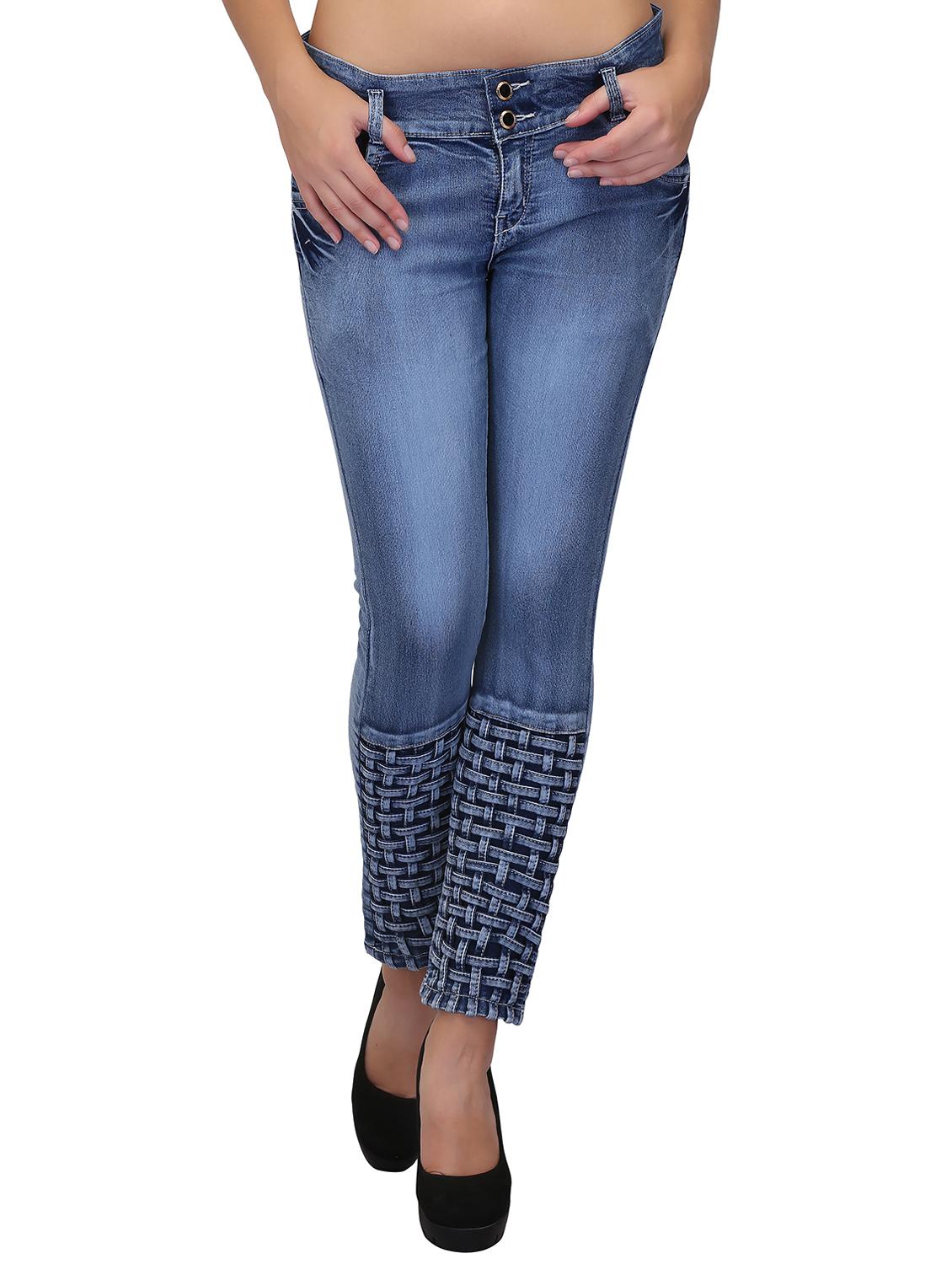 basket weave stone washed jeans - 15604540 - Zoom Image - 1