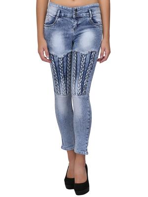 braid weave stone washed jeans - 15604541 - Standard Image - 1