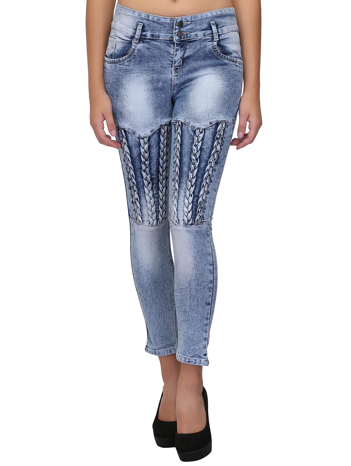 braid weave stone washed jeans - 15604541 - Zoom Image - 1