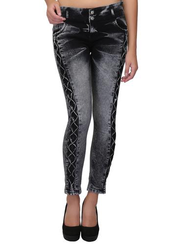 criss-cross detail stone washed jeans - 15604542 - Very Small Image - 1