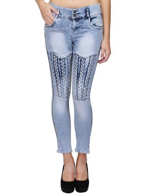 braid weave stone washed jeans - 15604546 - Standard Image - 1
