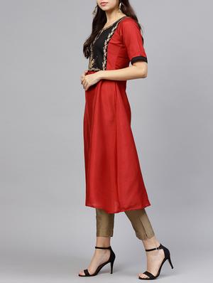 foil print a-line kurta - 15605702 - Standard Image - 2