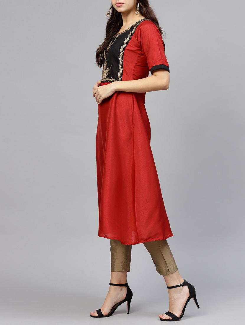 foil print a-line kurta - 15605702 - Zoom Image - 2