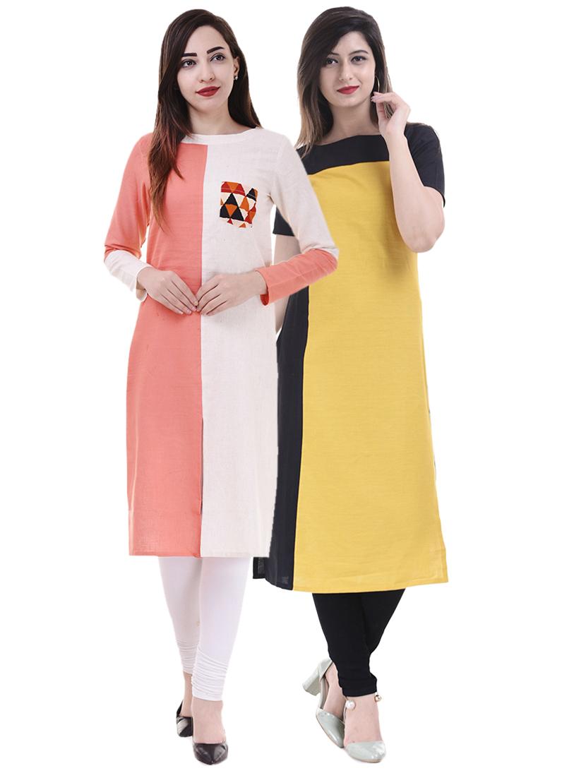 Multi colored combos kurta - 15605771 - Zoom Image - 1